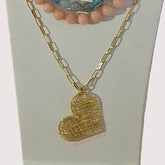 Collar Corazón Enrejado