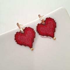 Aros Corazón Rojo Miyuki