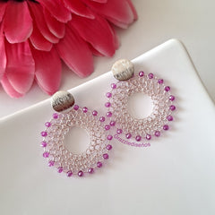 Aros Crochet Magenta