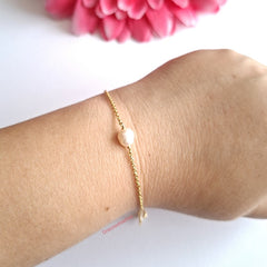 Pulsera Solitario Perla