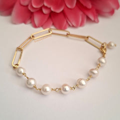 Pulsera Eslabones y Perlas