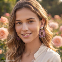 Aros Crochet Magenta