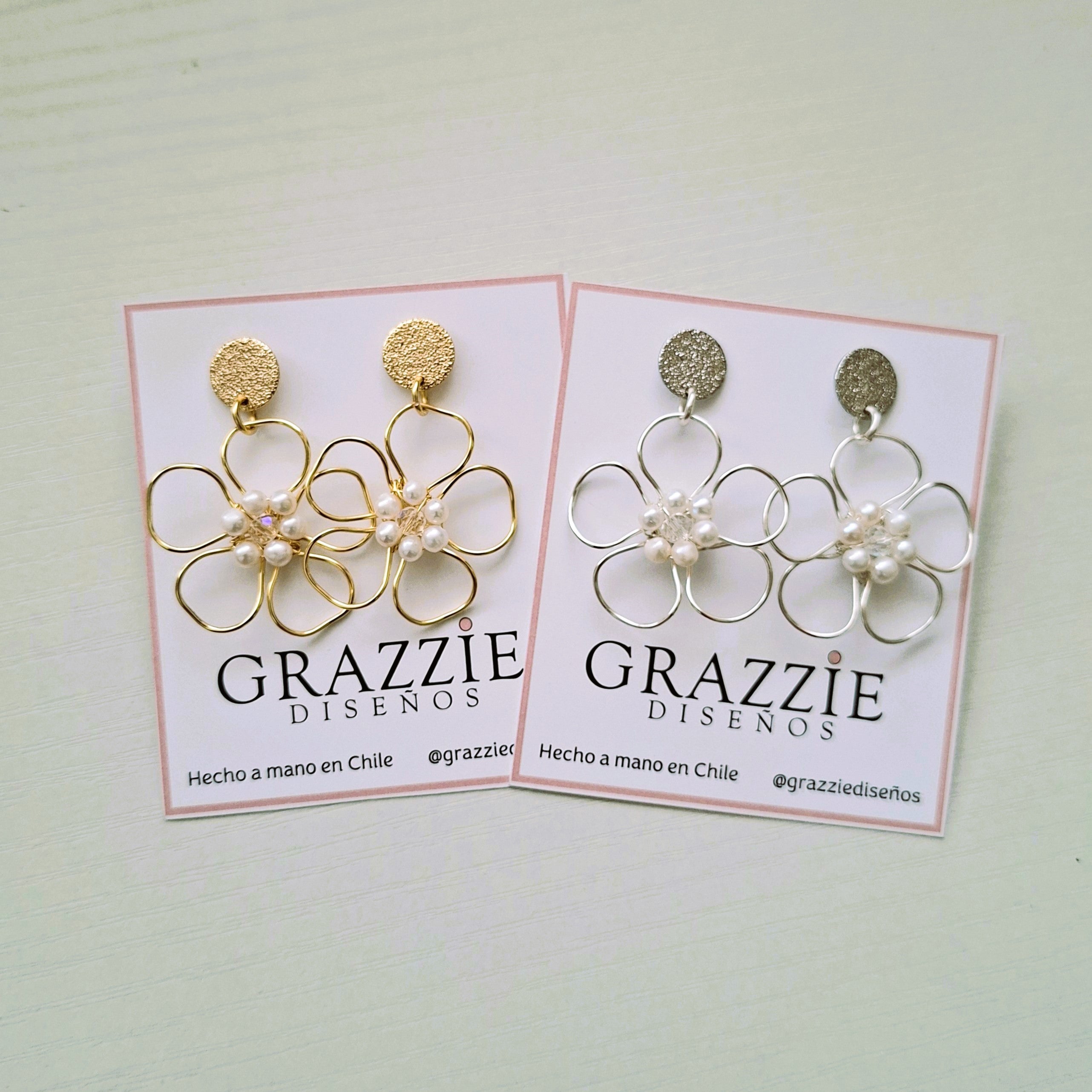 Aros Flor Perlas