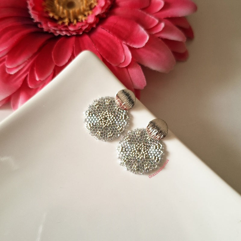 Aros Miyuki Plateados Tornasol