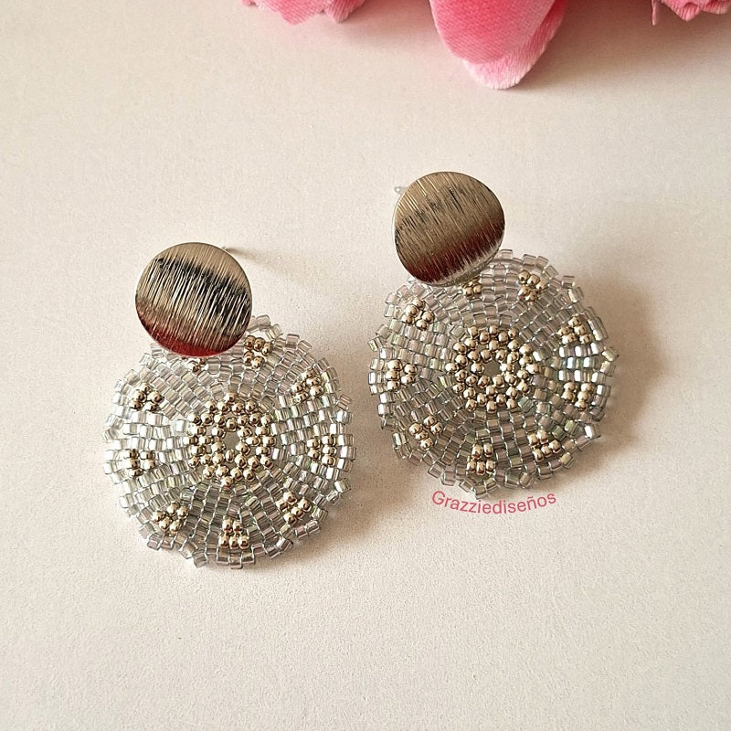 Aros Miyuki Plateados Tornasol