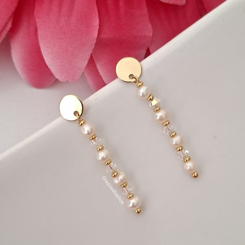 Aros Palito Piedras y Cristal