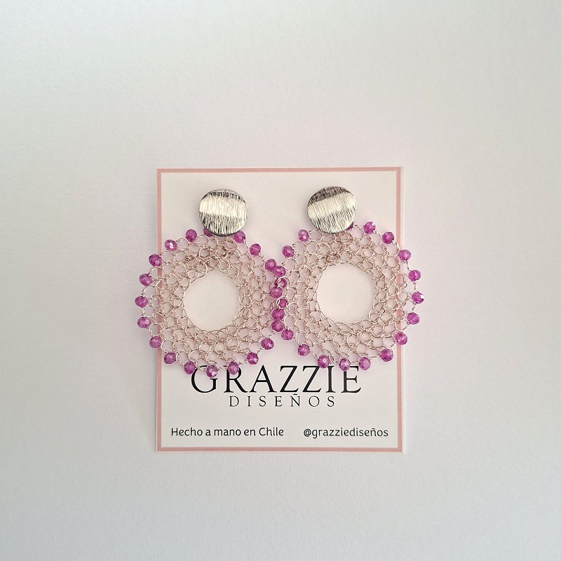 Aros Crochet Magenta