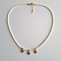 Collar Gargantilla Blanco Perlado