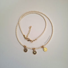 Collar Gargantilla Blanco Perlado