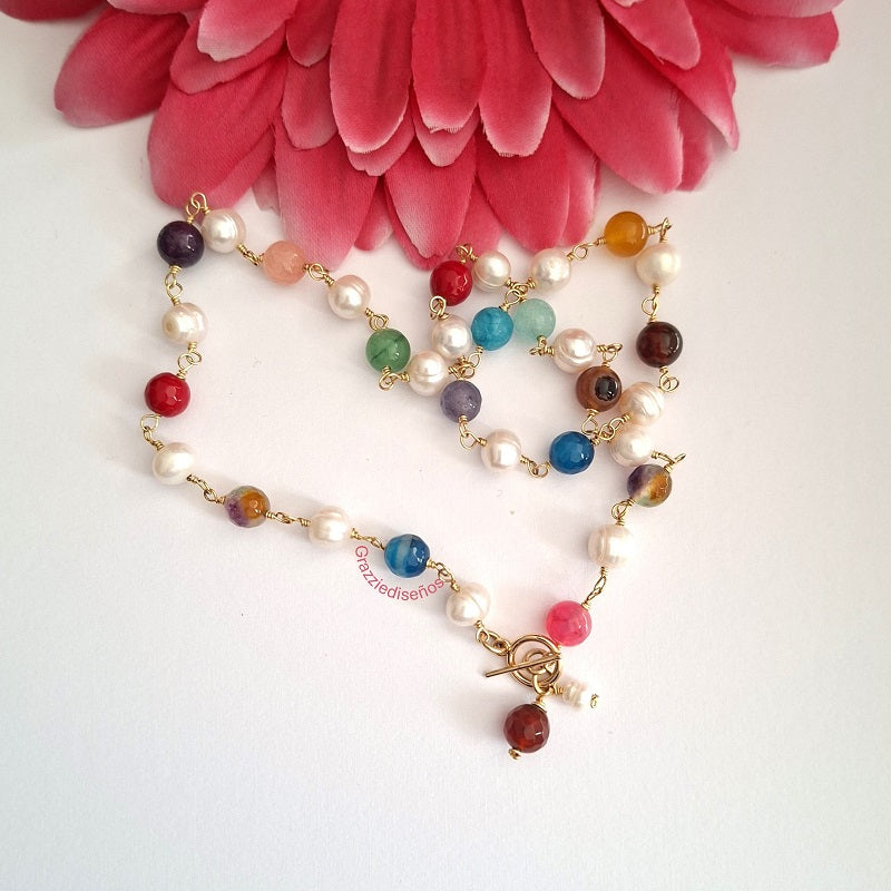 Collar Perlas Multicolor
