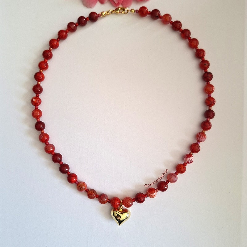 Collar Ágatas Rojas