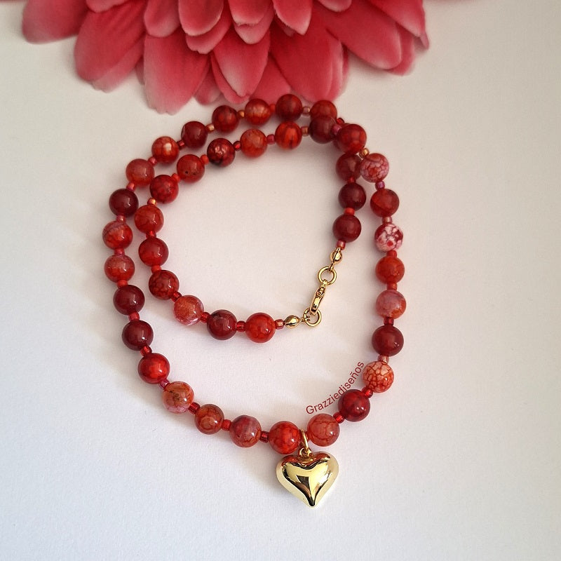 Collar Ágatas Rojas