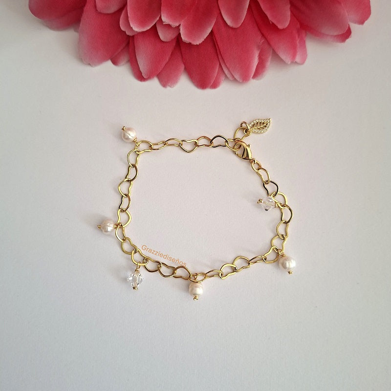 Pulsera Cadena Corazones
