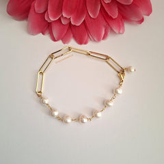 Pulsera Eslabones y Perlas