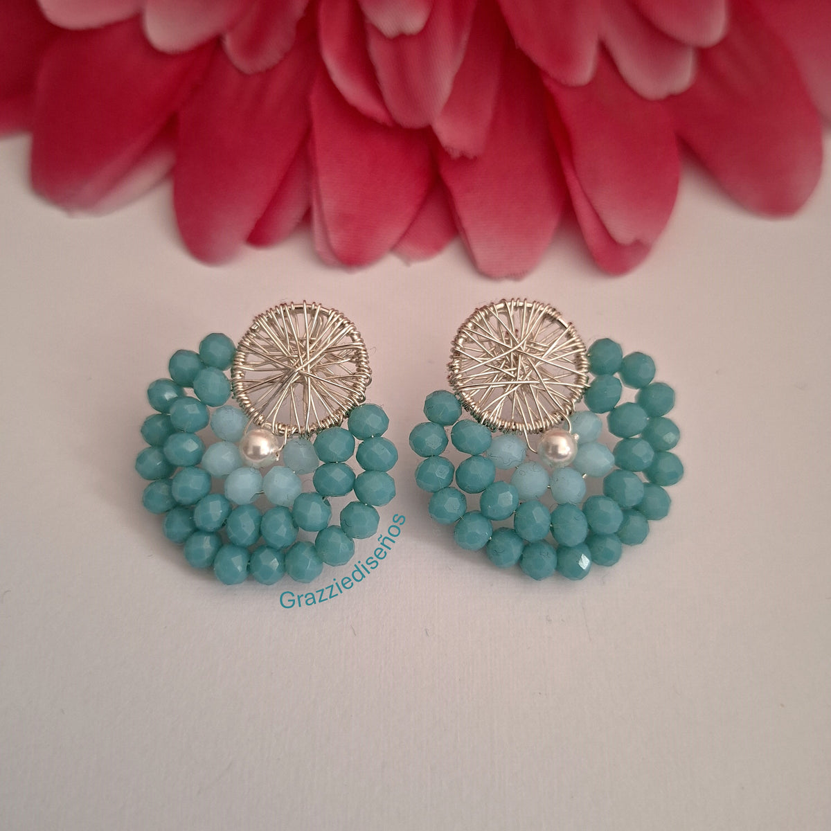 Aros Abanico En Cristal