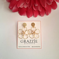 Aros Flor Perlas