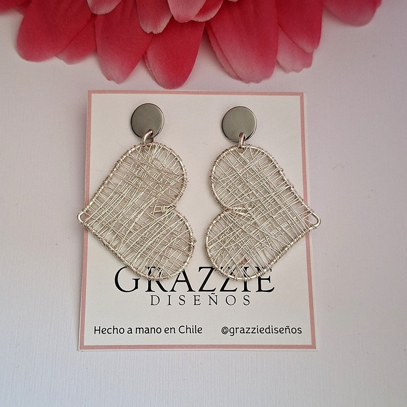 Aros Corazón Enrejado