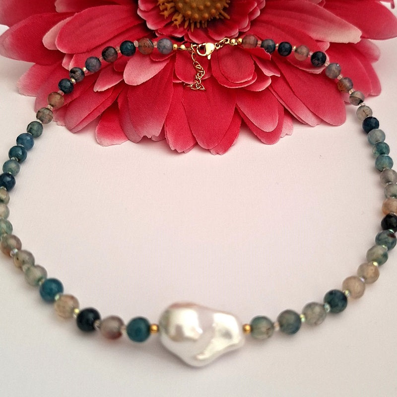 Collar Agatas Perla Barroca