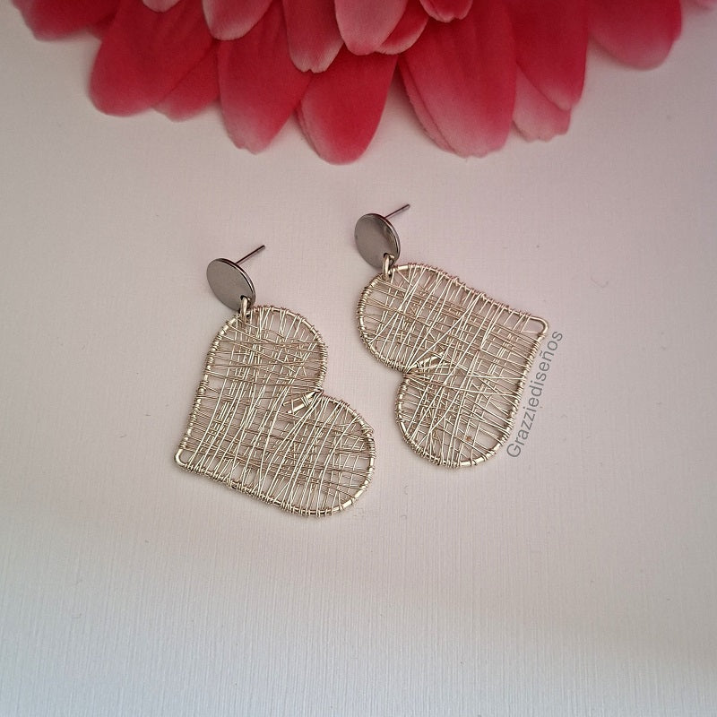 Aros Corazón Enrejado