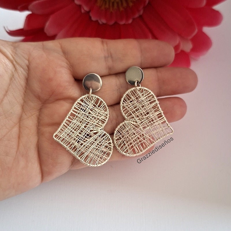 Aros Corazón Enrejado