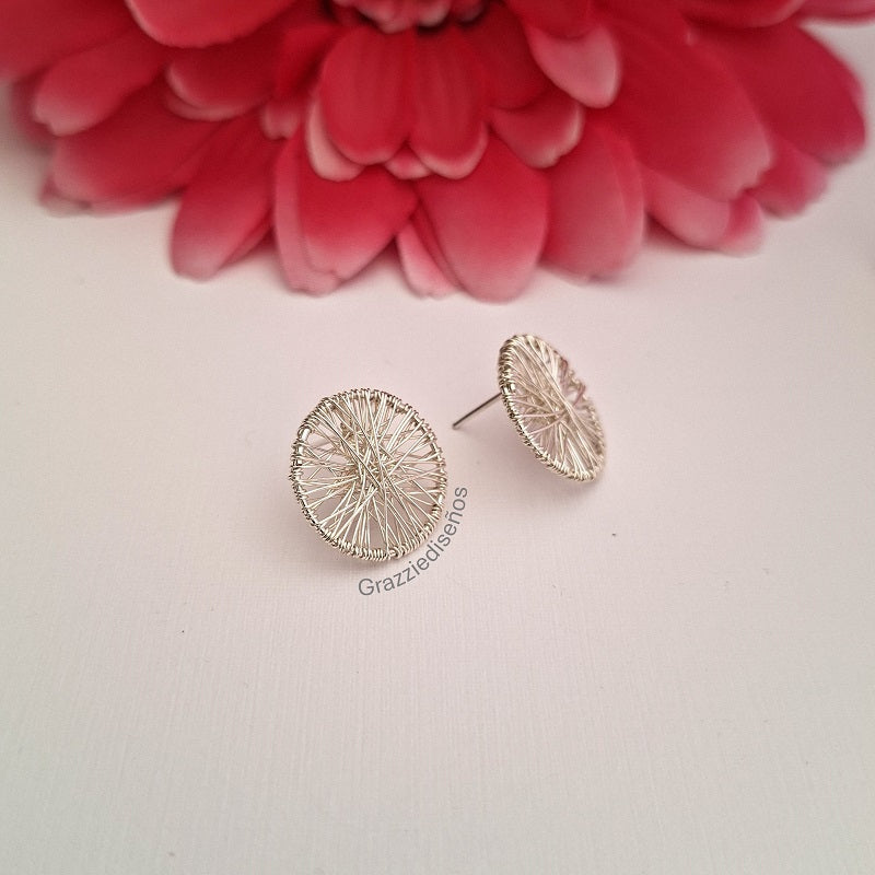 Aros Botón Mini Enrejado